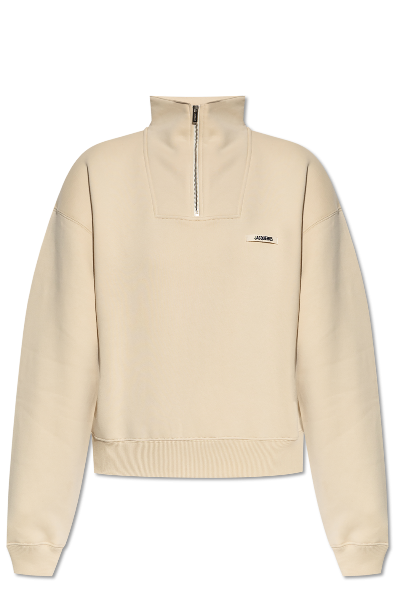 Cream Sweatshirt with a stand-up collar Jacquemus - Vitkac